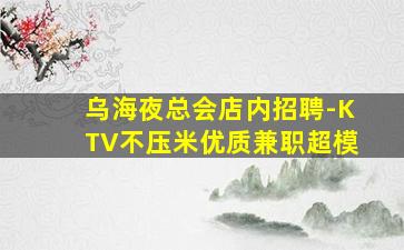 乌海夜总会店内招聘-KTV不压米优质兼职超模